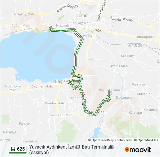 625 Bus Line Map