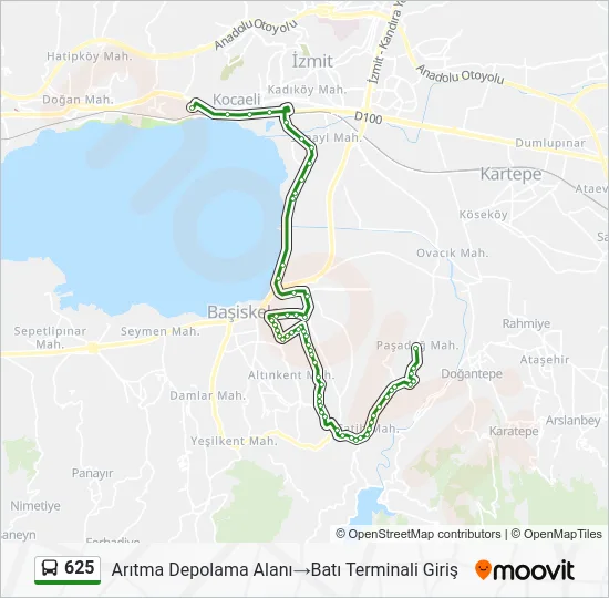 625 Bus Line Map