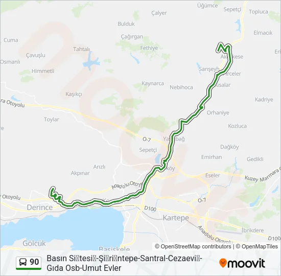 90 Bus Line Map