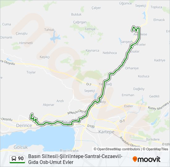 90 Bus Line Map