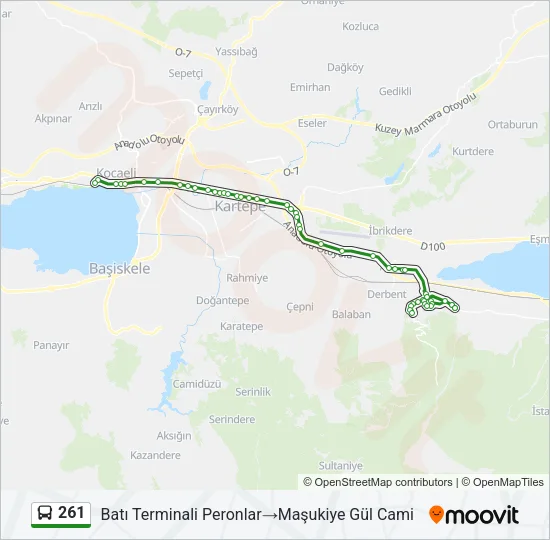 261 Bus Line Map