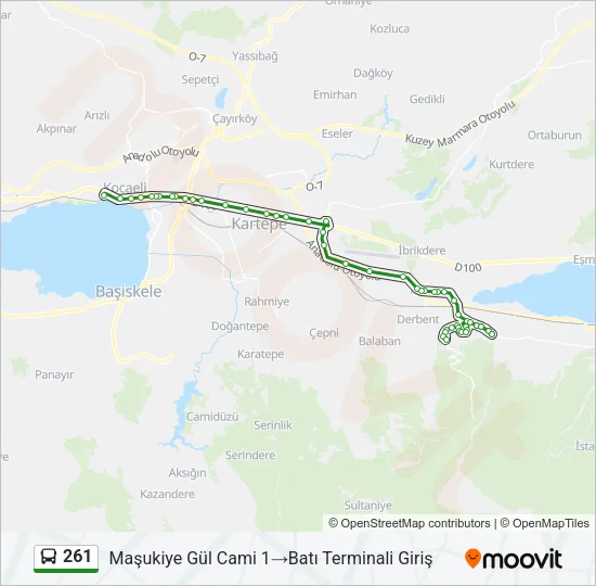 261 Bus Line Map