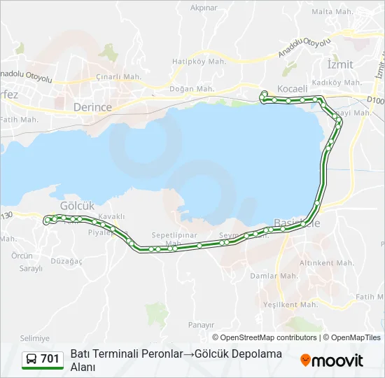 701 Bus Line Map