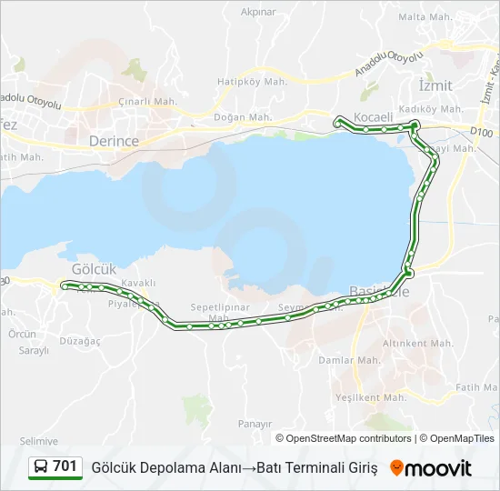 701 Bus Line Map
