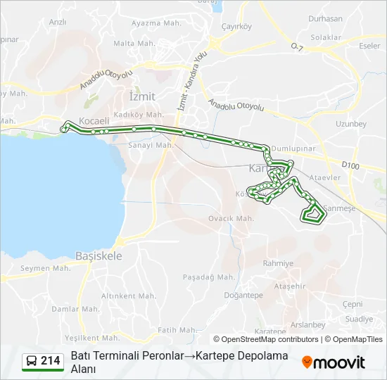 214 Bus Line Map