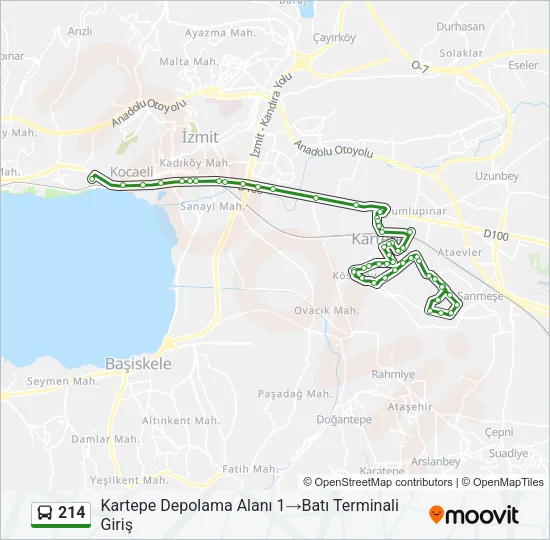214 Bus Line Map