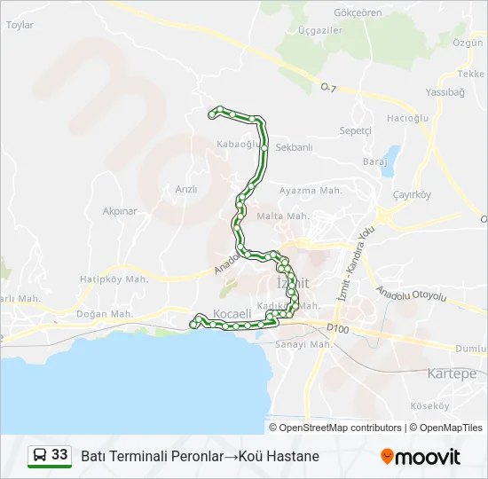 33 Bus Line Map