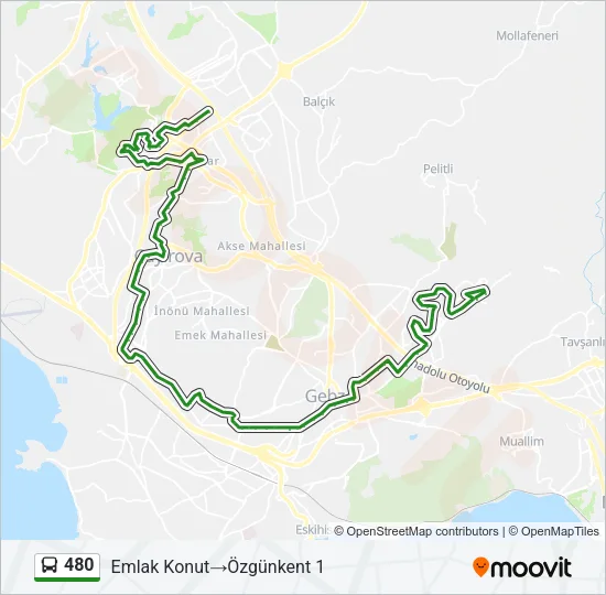 480 Bus Line Map