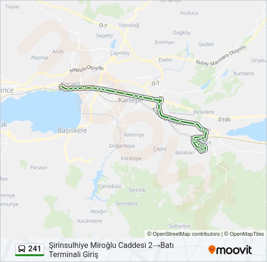 241 otobüs Hattı Haritası