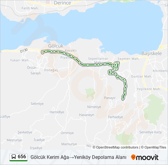 656 bus Line Map