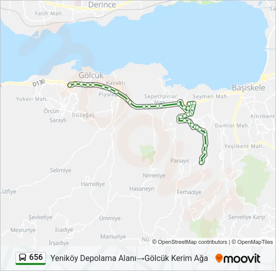 656 Bus Line Map