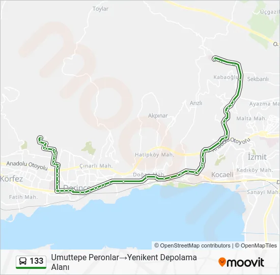 133 Bus Line Map