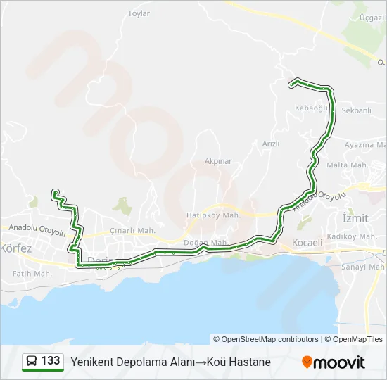 133 Bus Line Map
