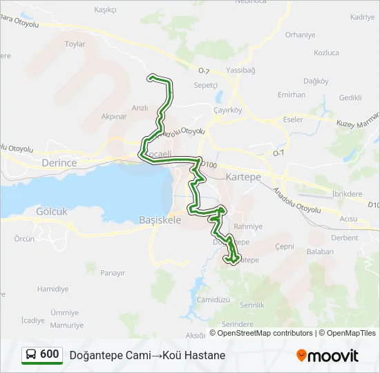 600 Bus Line Map