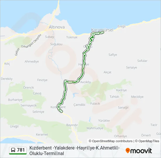 781 Bus Line Map