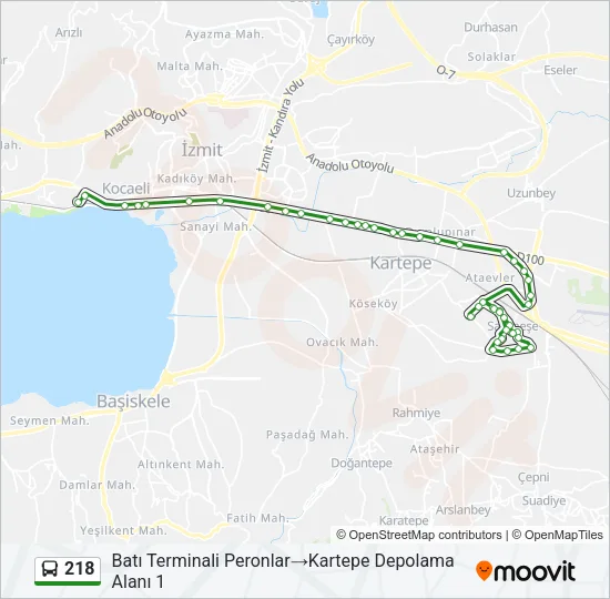 218 Bus Line Map