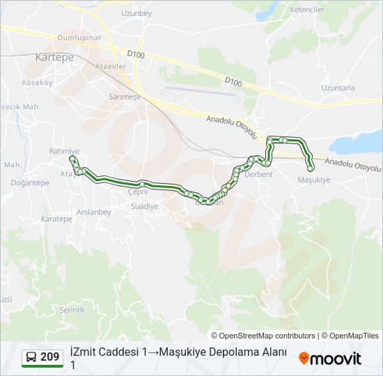 209 Bus Line Map