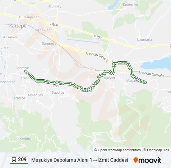 209 Bus Line Map