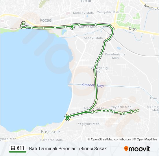 611 Bus Line Map