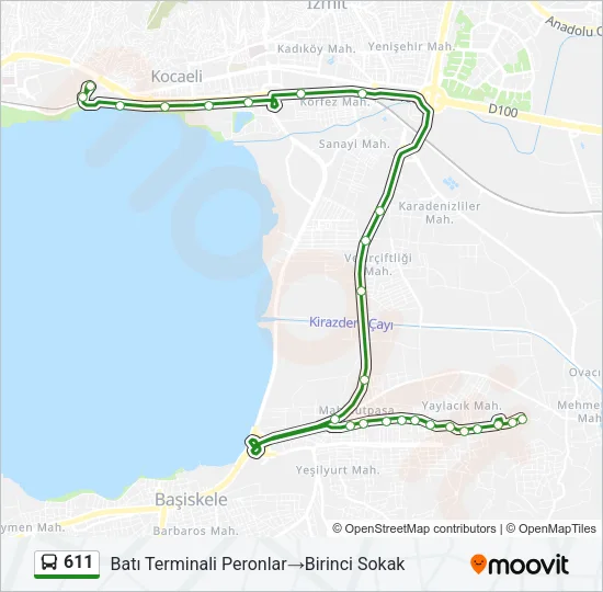 611 Bus Line Map