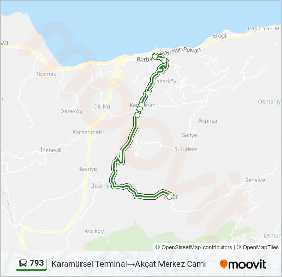 793 Bus Line Map