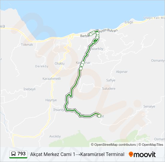 793 Bus Line Map