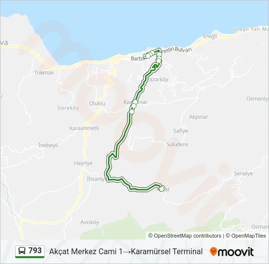 793 Bus Line Map