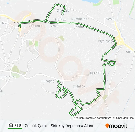 718 Bus Line Map