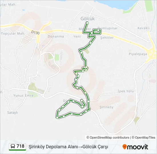 718 Bus Line Map