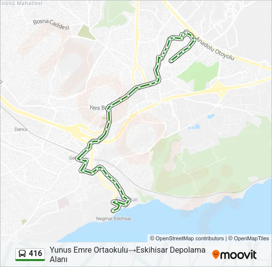 416 Bus Line Map