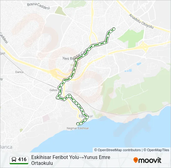 416 Bus Line Map