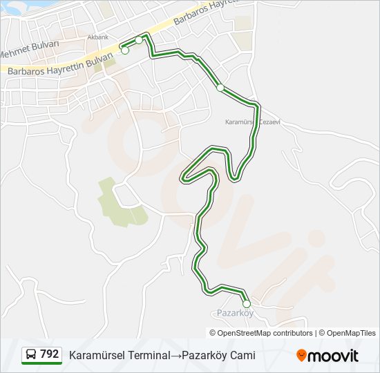 792 bus Line Map