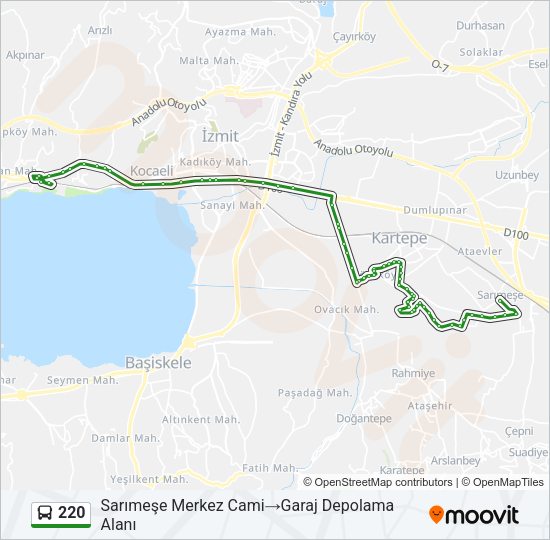 220 Bus Line Map