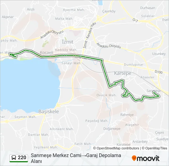 220 Bus Line Map
