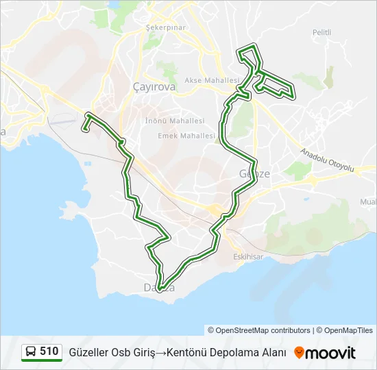 510 Bus Line Map