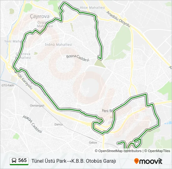 565 Bus Line Map