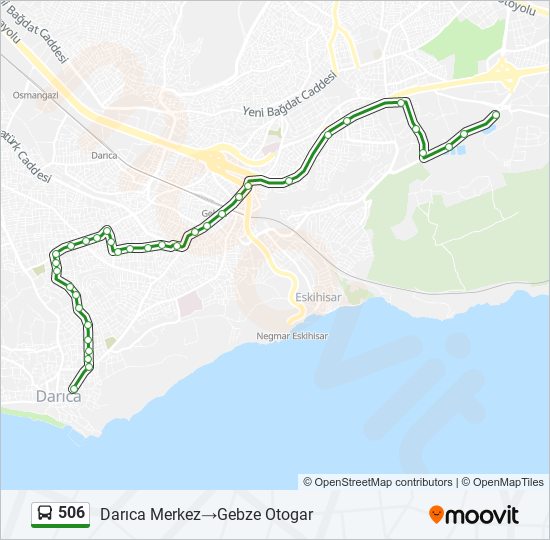 506 bus Line Map