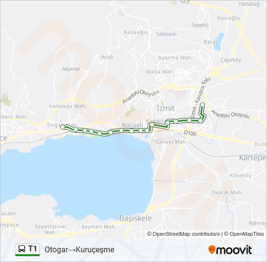 T1 bus Line Map