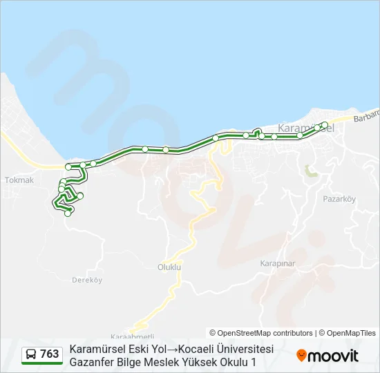 763 Bus Line Map