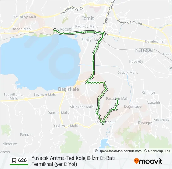 626 Bus Line Map
