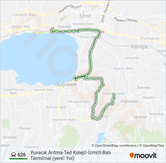 626 bus Line Map