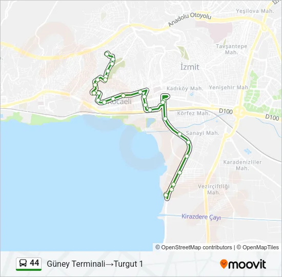 44 Bus Line Map