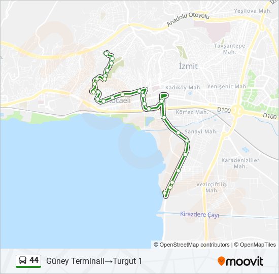 44 bus Line Map