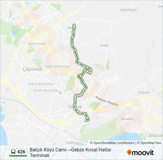 426 Bus Line Map