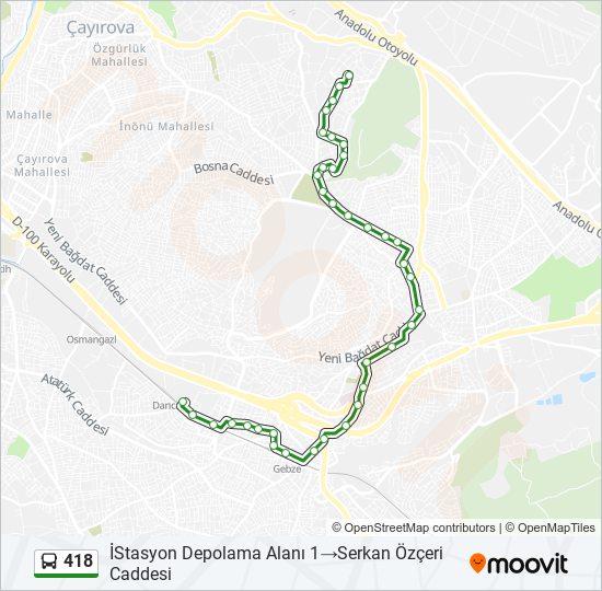 418 bus Line Map