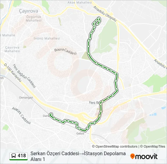 418 Bus Line Map