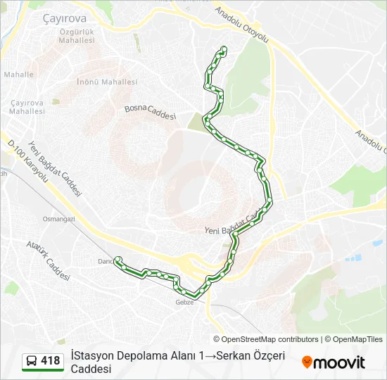 418 Bus Line Map