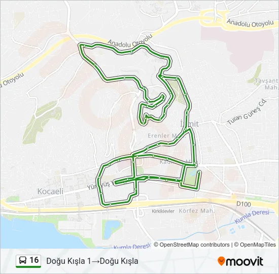 16 Bus Line Map