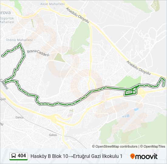 404 Bus Line Map