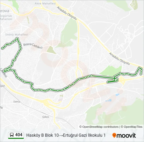 404 Bus Line Map